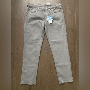 NWT AG Adriano Goldschmied Prima Crop Cofarette Crop Gray Sateen Jeans, Size 32